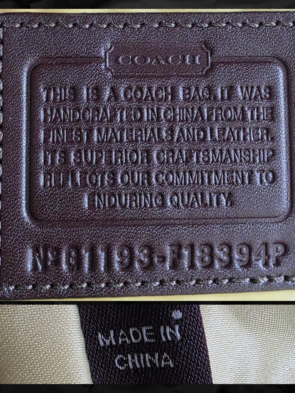 Coach F18393P Peyton Tote Signature Brown Tan Coated Canvas Leather Bag Y2K - Picture 14 of 15